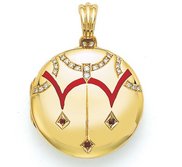 Victor Mayer 18K Gold Diamond Locket With Ruby