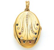 Victor Mayer 18K Gold Diamond Locket With Assorted Gems