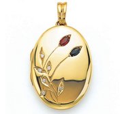 Victor Mayer 18K Gold Diamond Locket With Sapphire   Ruby