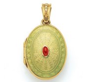 Victor Mayer 18K Gold Locket With Ruby