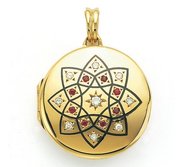 Victor Mayer 18K Gold Diamond Locket With Ruby