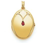 Victor Mayer 18K Gold Diamond Locket With Ruby