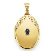 Victor Mayer 18K Gold Diamond Locket With Sapphire