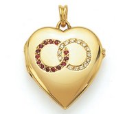 Victor Mayer 18K Gold Diamond Locket With Ruby