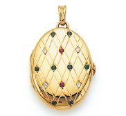 Victor Mayer 18K Gold Diamond Locket With Assorted Gems