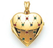 Victor Mayer 18K Gold Diamond Locket With Assorted Gems