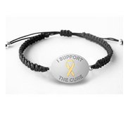 Sterling Silver   I Support The Cure  Childhood Cancer Bracelet