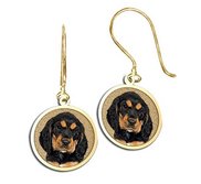 Round Shaped Photo Pendant Kidney Wire Earrings