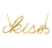 14K Gold  Kiss  Diamond necklace