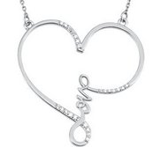 Heart Diamond  Love  Pendant