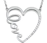 Heart Diamond  Love  Pendant