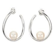 Freshwater Pearl   Diamond Earrings