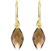 Genuine Checkerboard Smoky Quartz Earrings