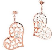  025 ct tw Diamond Heart Earrings