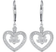 Diamond Heart Design Earrings