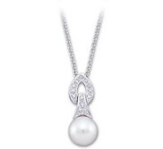 Freshwater Cultured Pearl and Diamond Pendant