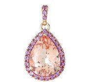 Genuine Morganite and Amethyst Pendant