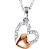 Diamond Double Heart Pendant