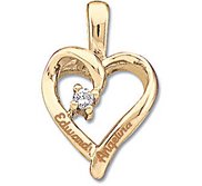 14K Personalized Couple s Heart Pendant w   02ct Diamond