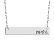 Personalized Horizontal Couples Necklace with 18  Chain