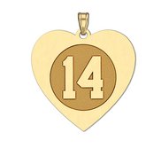 Heart Shaped Number Charm or Pendant