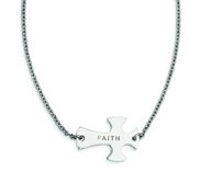 Faith Large Sideways Cross Necklace