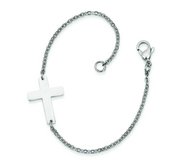 Sideways Cross 7 25in Bracelet