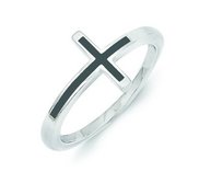 Antiqued Sideways Cross Ring