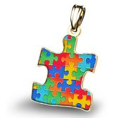 Autism Awareness Color Puzzle Piece Pendant