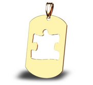 Autism Awareness Dogtag Cutout Puzzle Piece Pendant