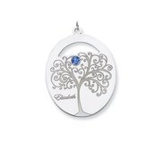 Personalized Family Tree Pendant with Name and Birthstone