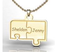 Personalized Family Two Piece Jigsaw Puzzle Pendant