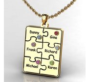 Personalized Family Six Piece Jigsaw Puzzle Pendant