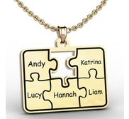 Personalized Family Five Piece Jigsaw Puzzle Pendant