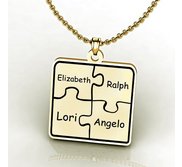 Personalized Family 4 Piece Puzzle Pendant