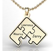 Personalized Family Three Piece Jigsaw Puzzle Pendant