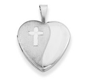 Sterling Silver Baby Cross Locket