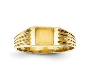 14K Gold Boy s Fancy Square Signet Ring