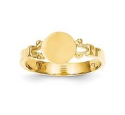 14K Gold Boy s Fancy Round Signet Ring