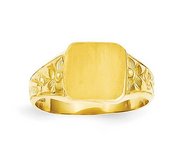 14K Gold Boy s Fancy Square Signet Ring