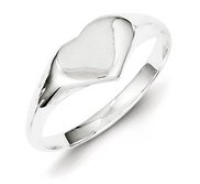 Sterling Silver Girl s Heart Signet Ring