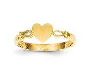 14K Gold Girl s Heart Signet Ring