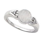 Sterling Silver Girl s Round Signet Ring