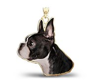 Boston Terrier Dog Color Portrait Charm or Pendant