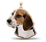 Beagle Dog Color Portrait Charm or Pendant