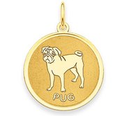 Pug Disc Charm or Pendant