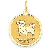 Shih Tzu Disc Charm or Pendant