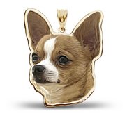 Chiuahua Dog Color Portrait Charm or Pendant