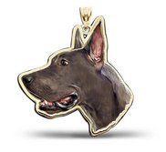 Great Dane Dog Portrait Color Charm or Pendant