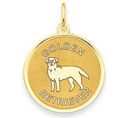 Golden Retriever Disc Charm or Pendant